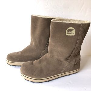 Sorel Waterproof Suede Fleece Boots